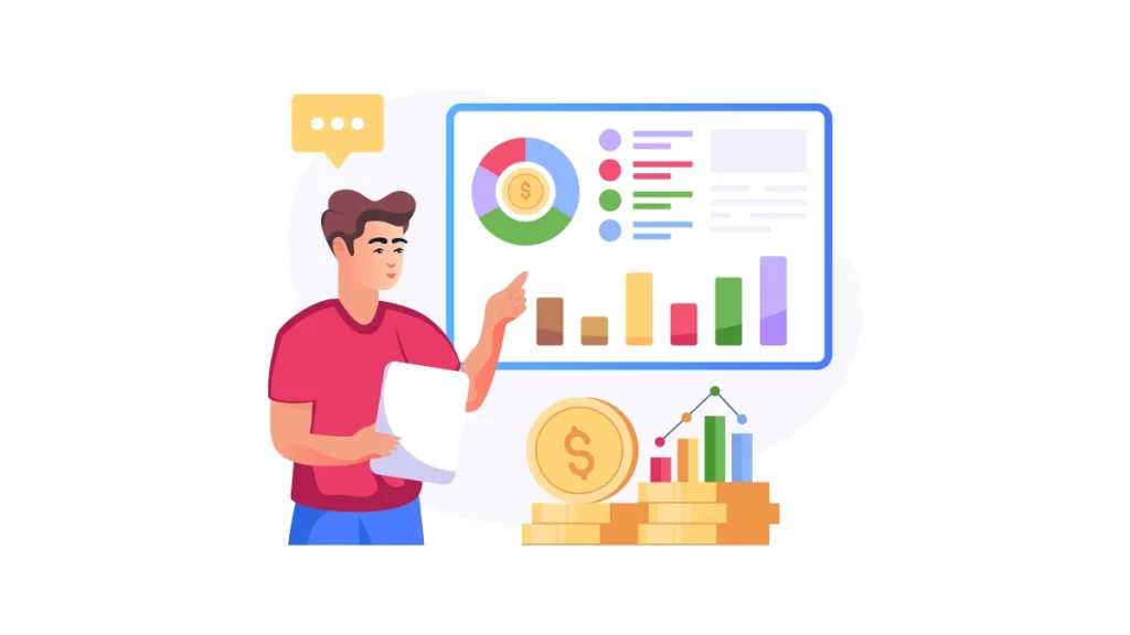 vector image showing data analytics skills for accountants