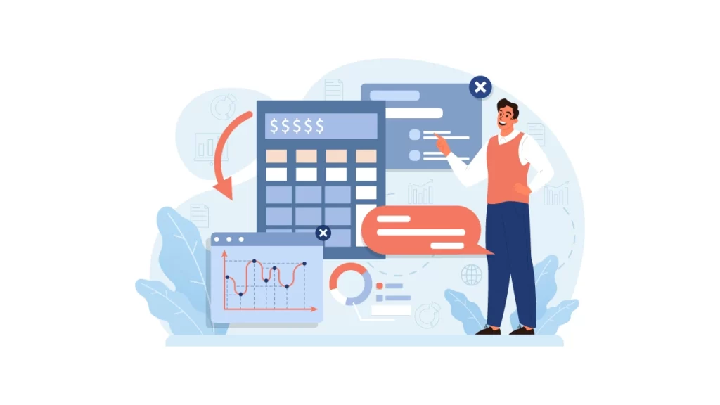 vector image showing fixed asset accounting 